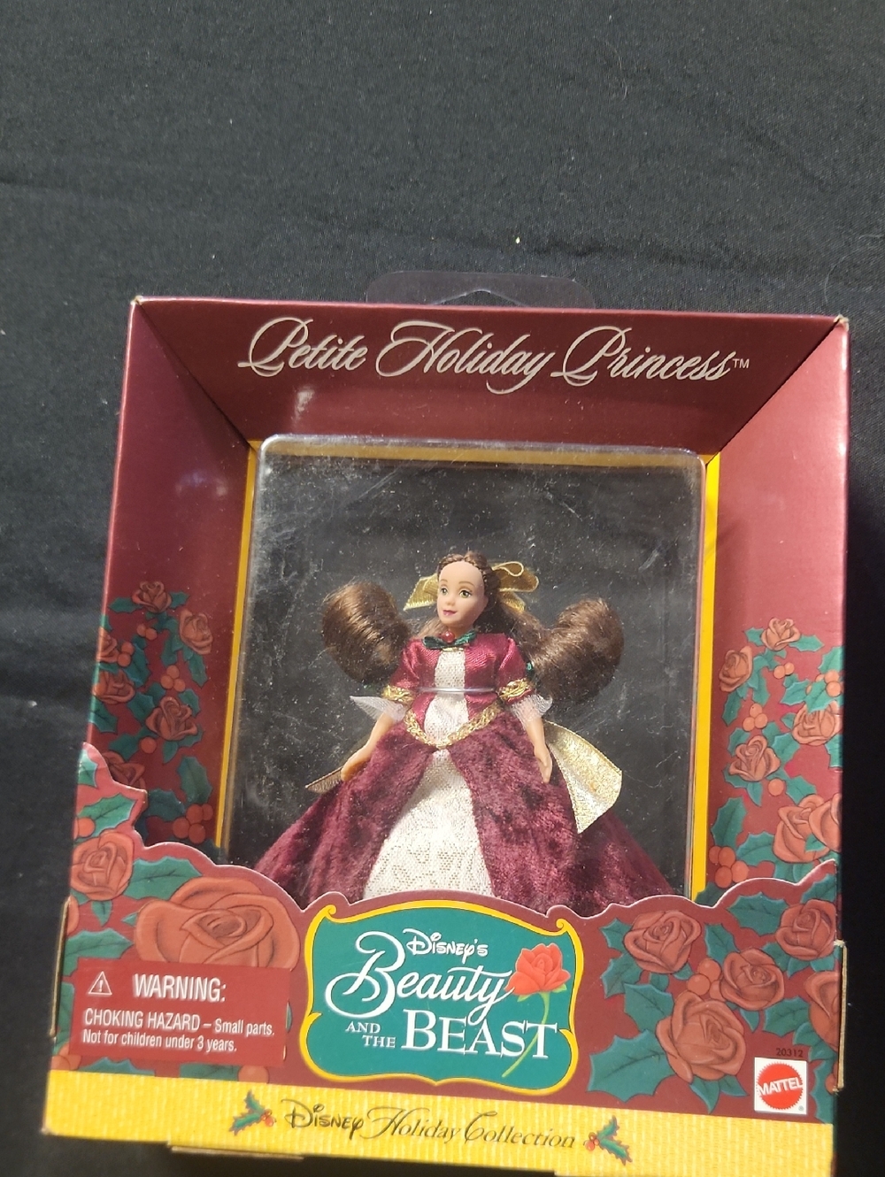 Disney Petite Holiday Princess Doll - Burgundy, Gold & White Gown